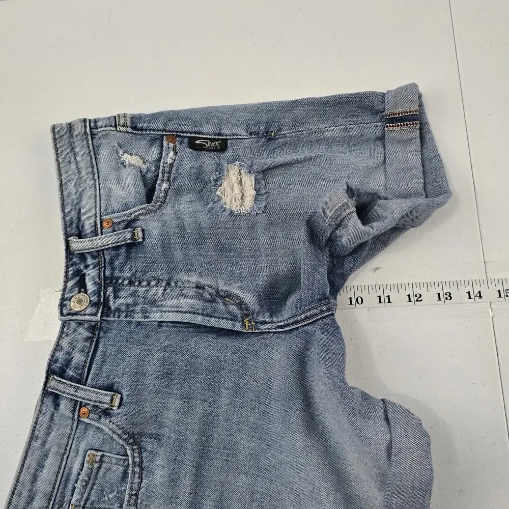 Silver Jeans boyfriend shorts womens denim 24 blue L4.5‎ 5217